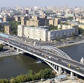Construction of new Andreyevsky railway and roadway bridges across Moskva river 